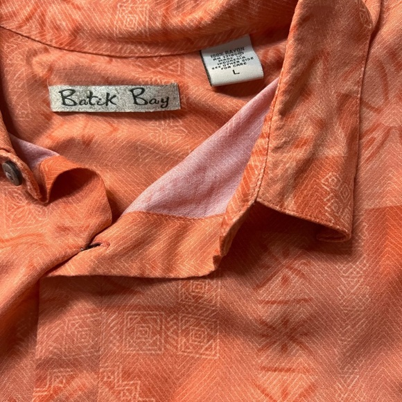 Batik Bay Light Orange Hawaiian Shirt Size Large - Picture 2 of 4